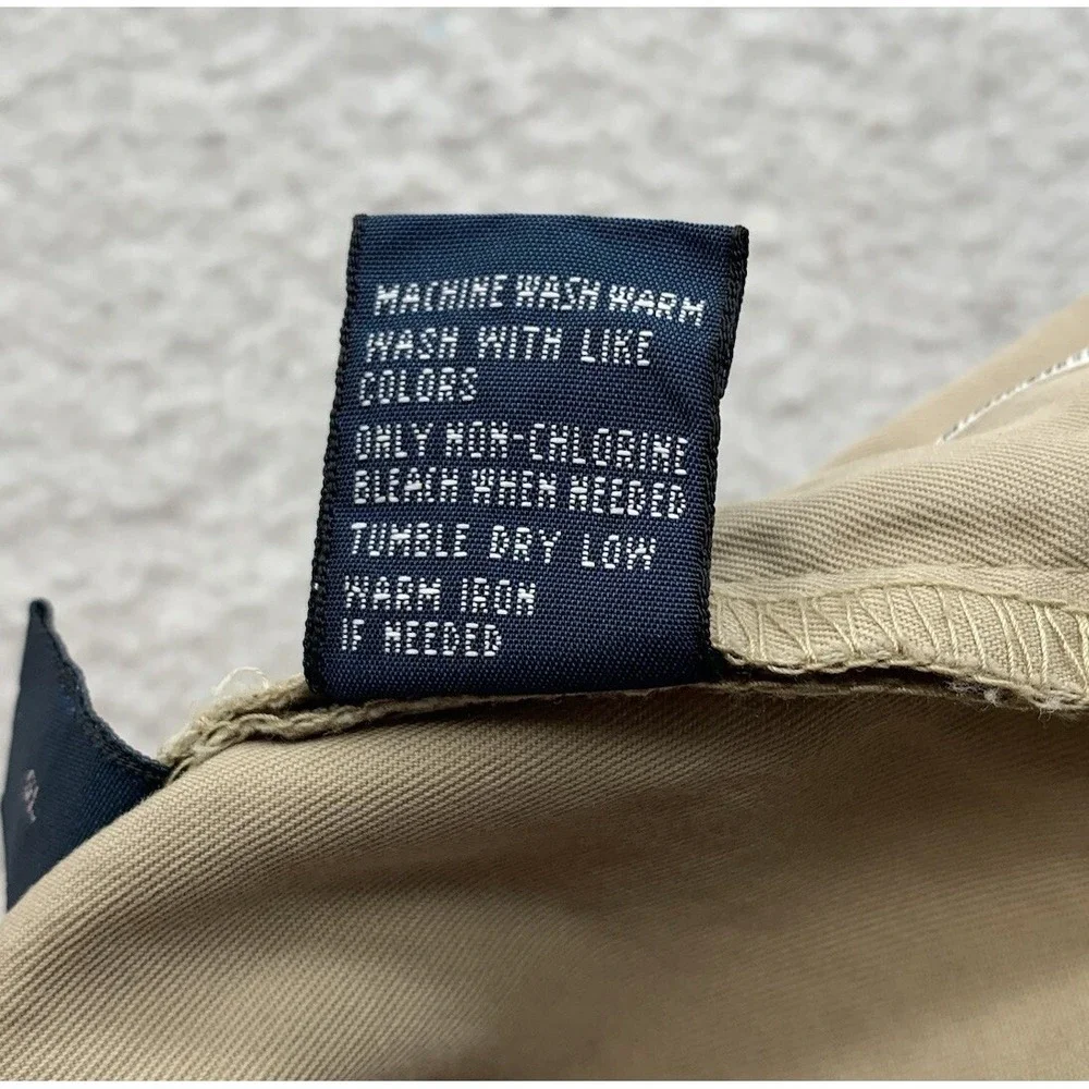 Polo Ralph Lauren Pants Mens 38x30 Beige Chino Khaki‎ Preppy Casual Flat Front
